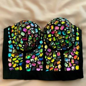 Multi Colored Gem Bustier